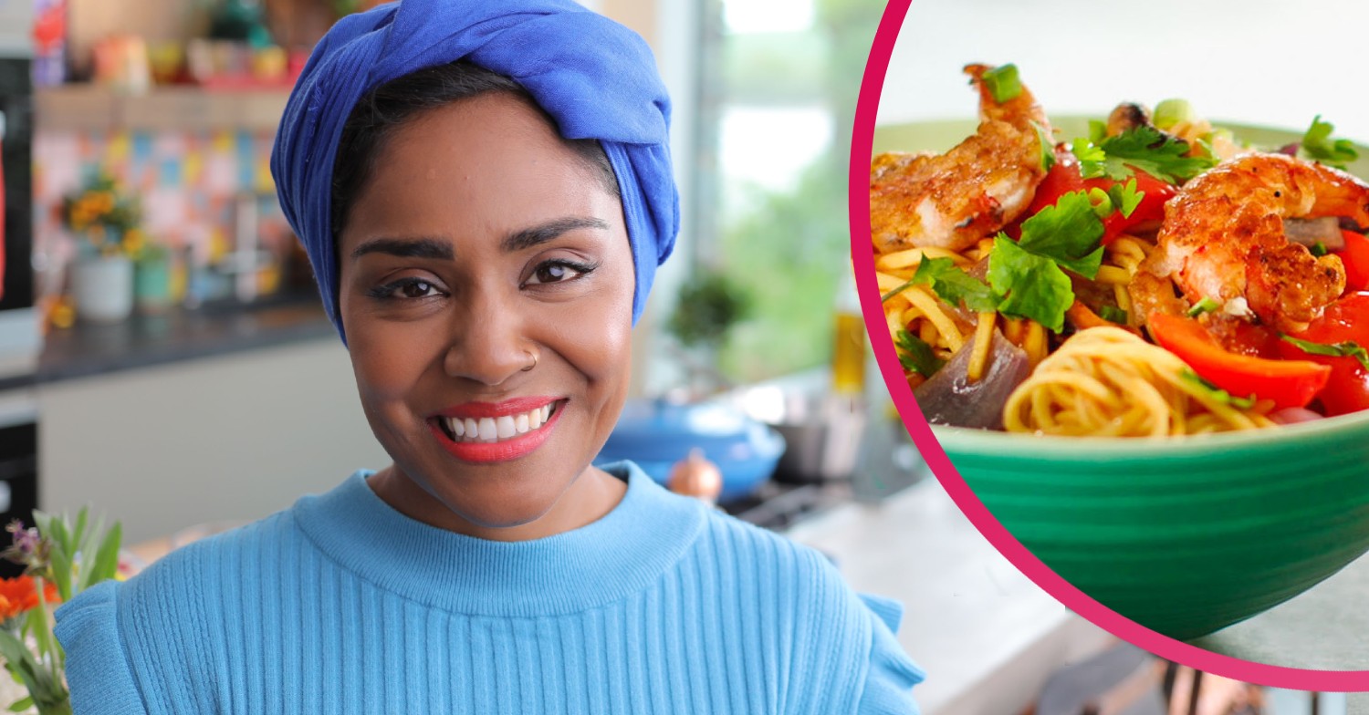 Nadiya sweet and sour prawns