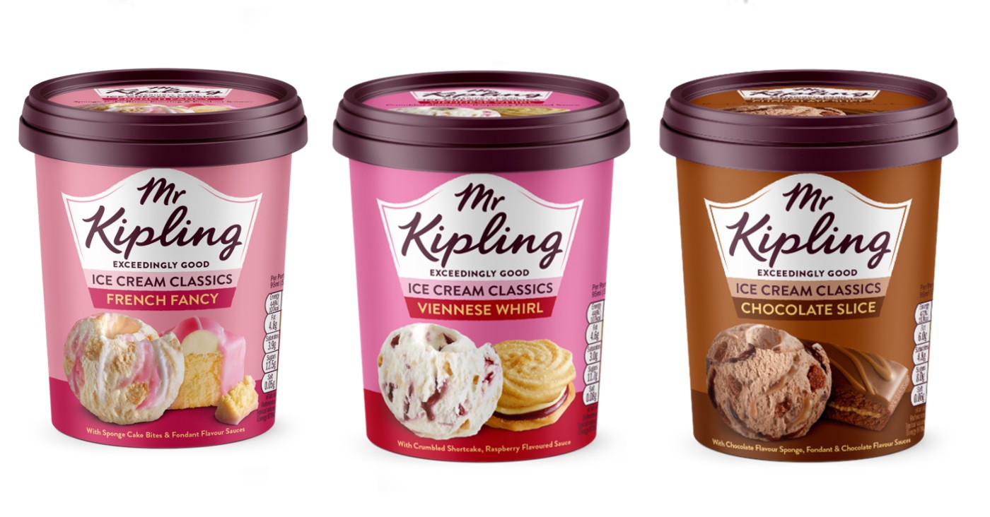 Mr Kipling ice cream tubs