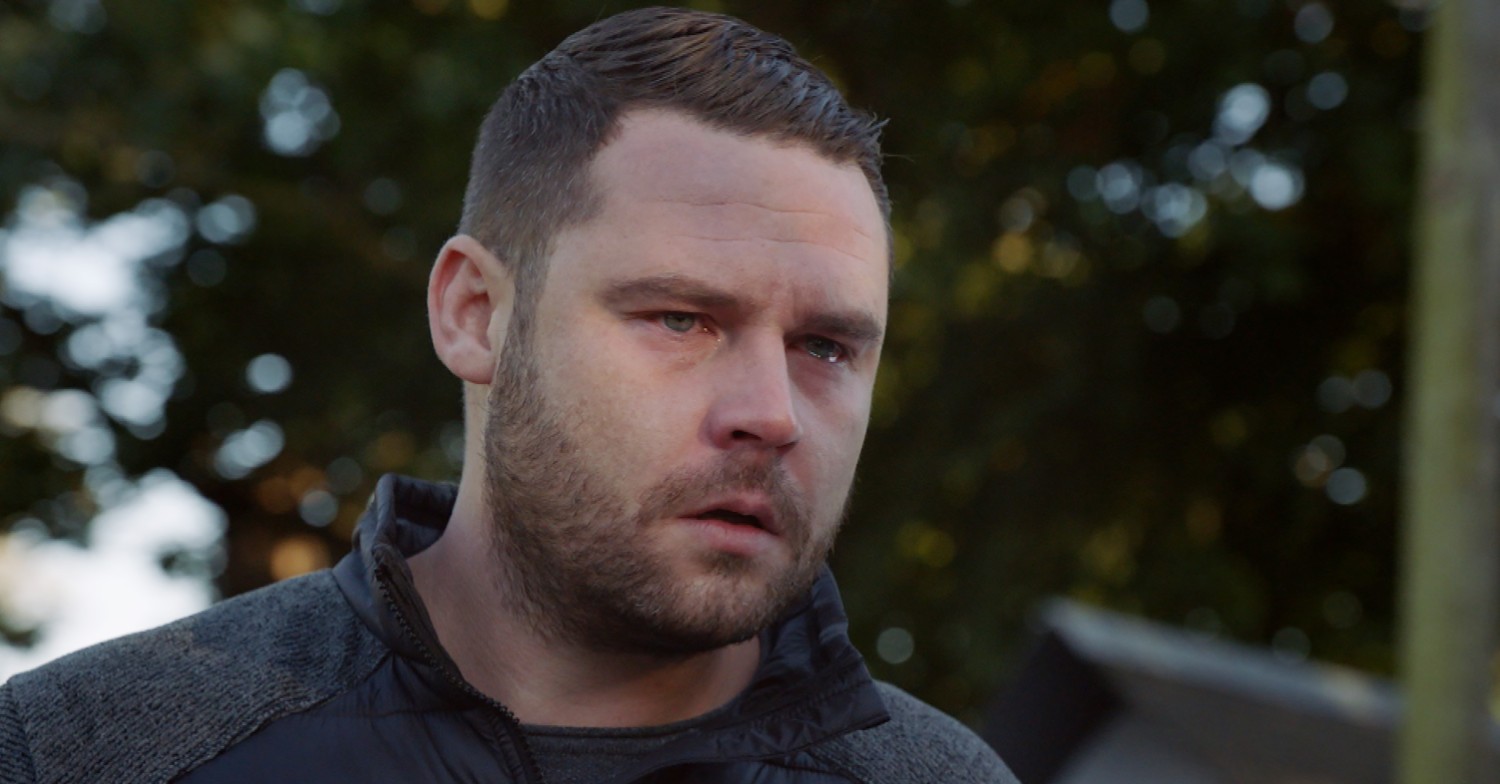 Aaron Dingle looks devastated with tears in his eyes on Emmerdale