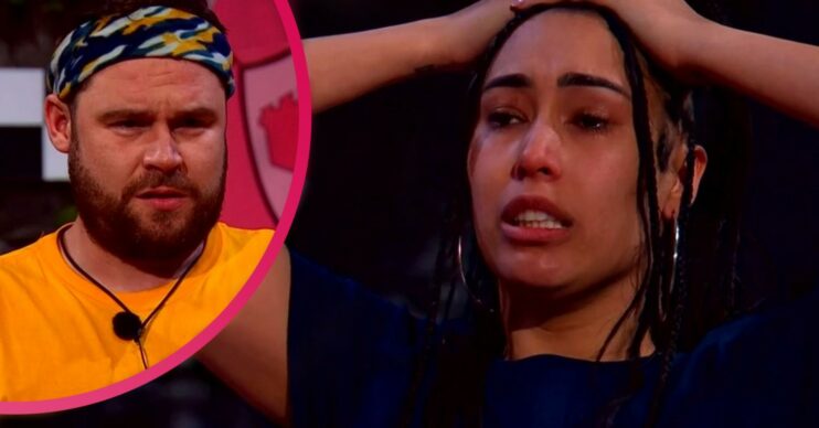 Danny Miller and Snoochie Shy during I'm A Celebrity trial tonight