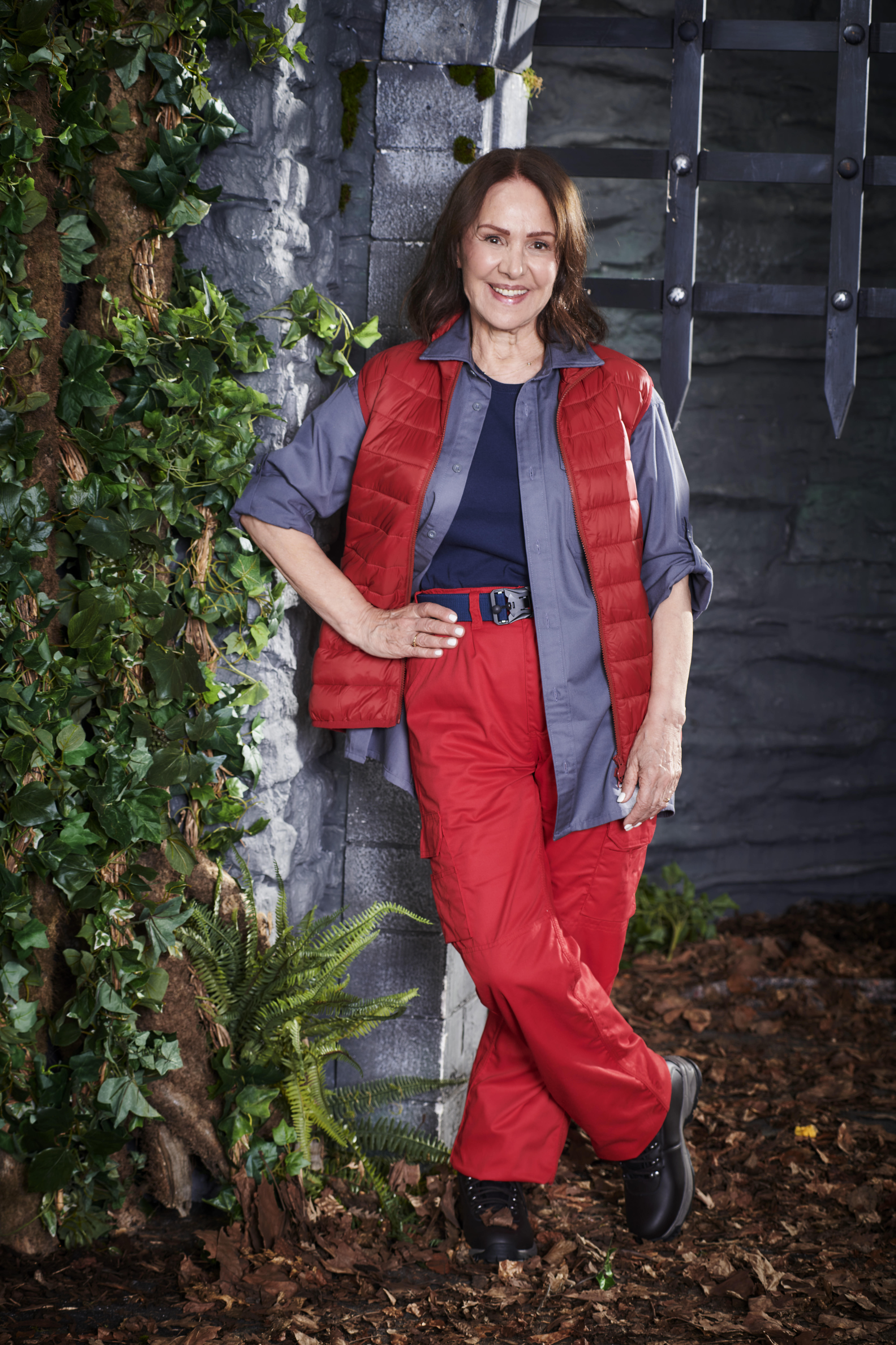 I'm A celebrity Arlene Phillips smiles in camp