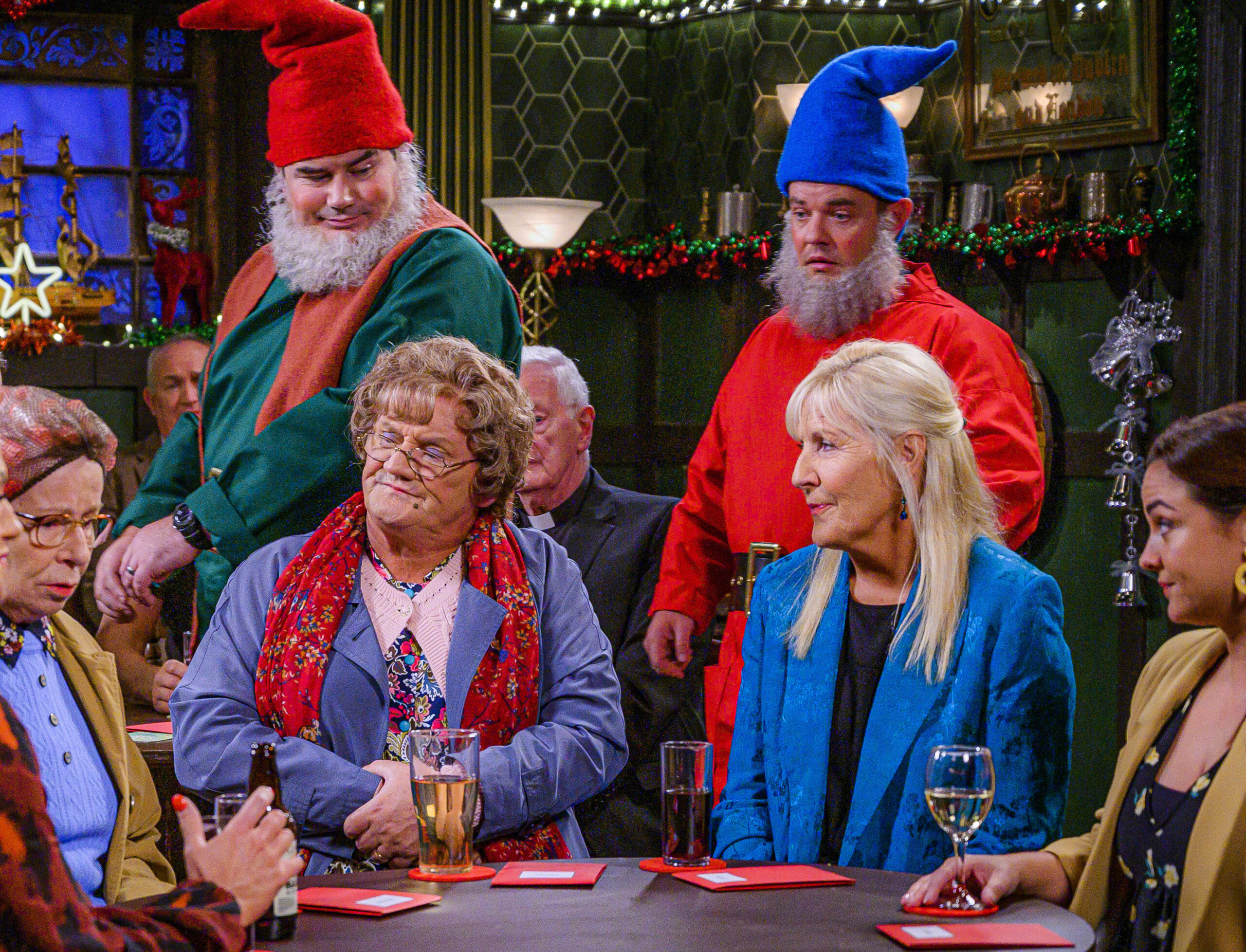 Mrs Brown in Mrs Brown's Boys with Cathy, Edith, Buster