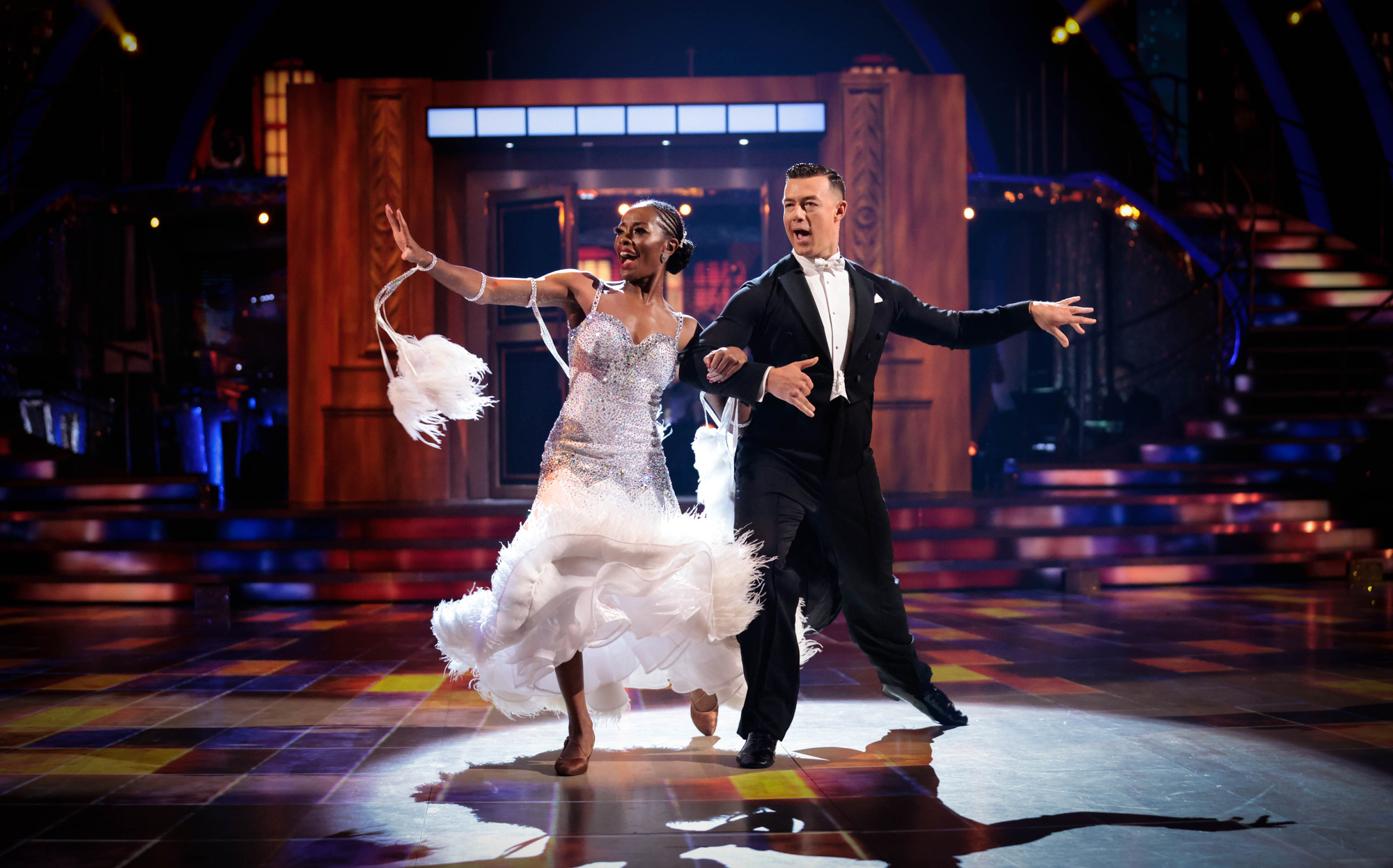 AJ Odudu has sustained an injury and is on crutches before the Strictly final