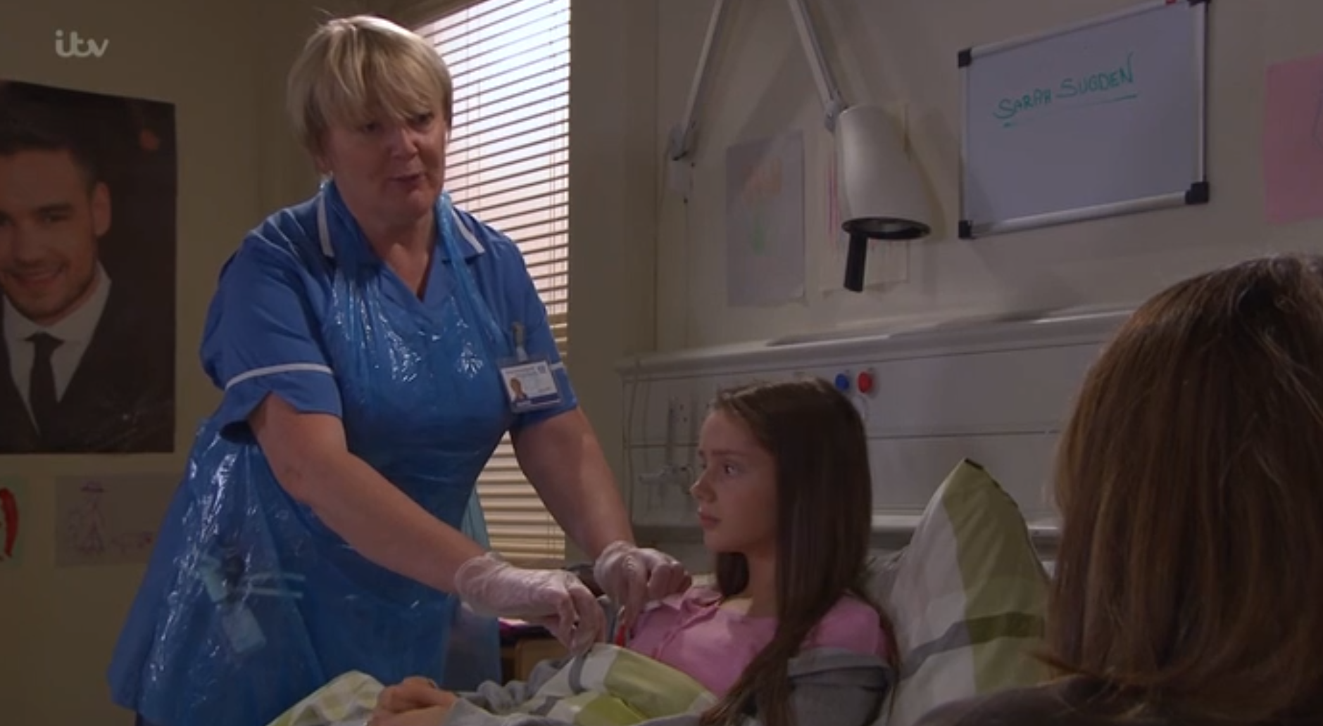 Cathy Breeze played mean Nurse Hill in Emmerdale in 2018 who looked after Sarah Sugden