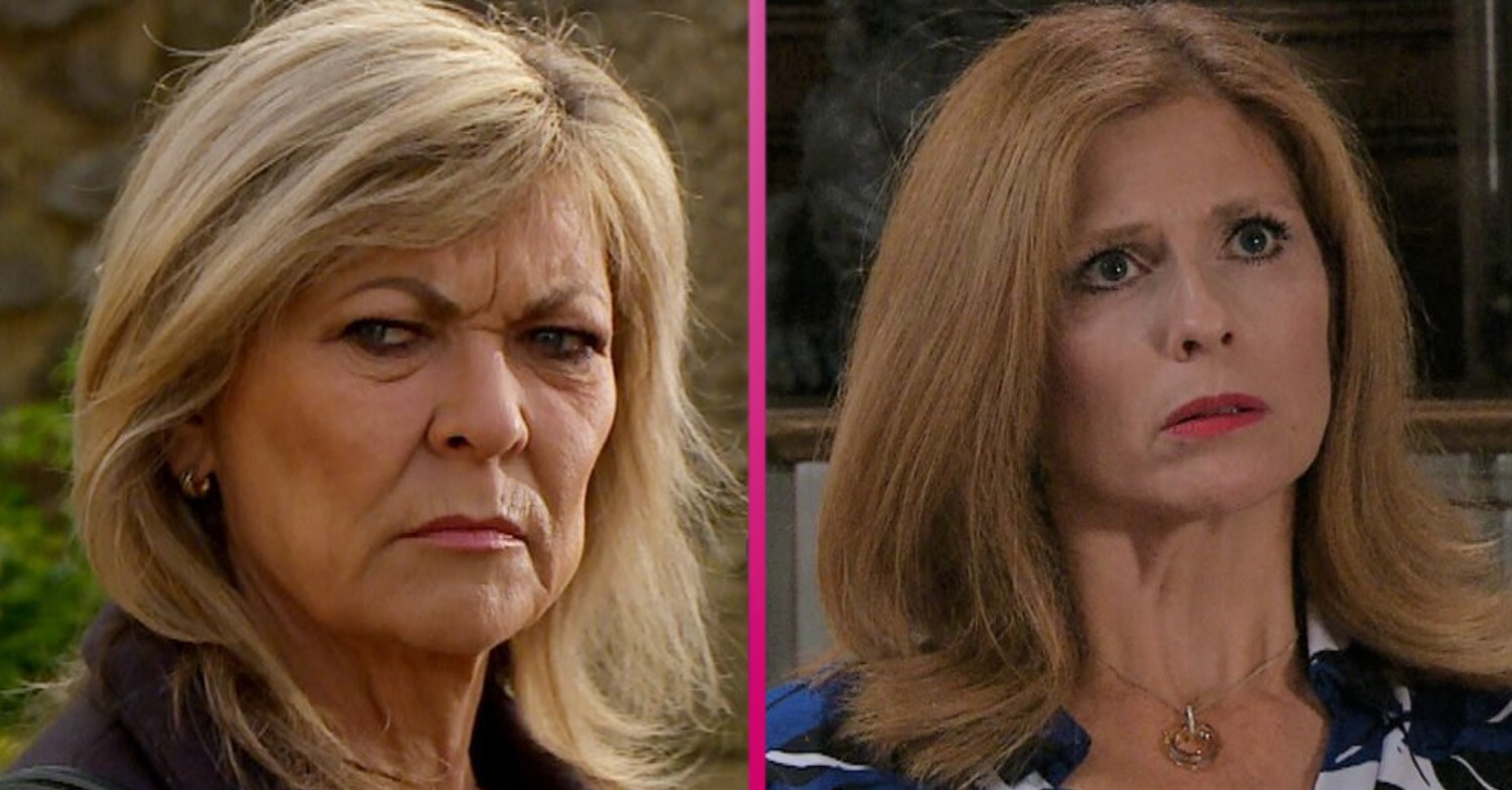 Emmerdale Kim looks suspicious as Bernice looks worried