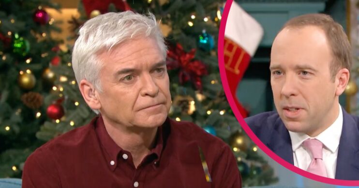 Phillip Schofield and Matt Hancock This Morning today