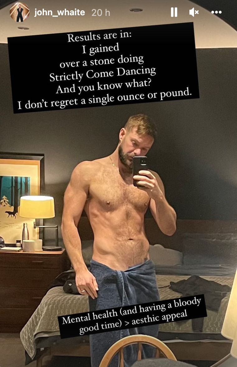 John Whaite has reveled he's gained over a stone in weight doing Strictly