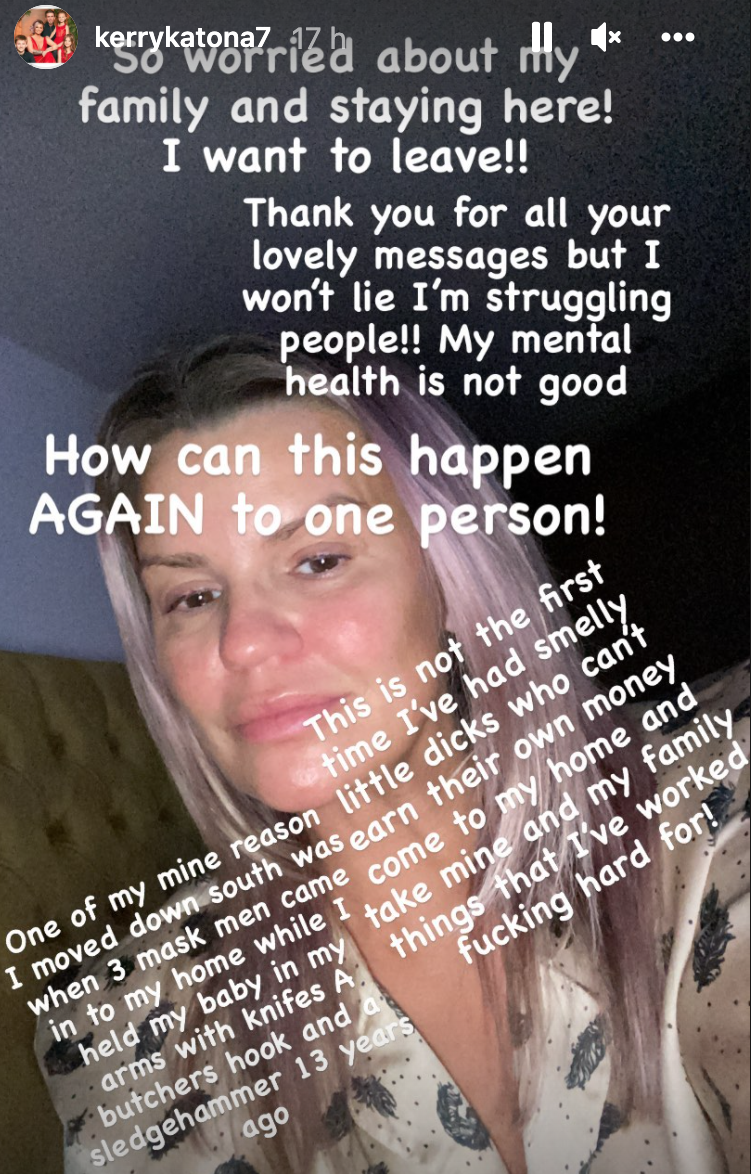 Kerry Katona says she's struggling and is worried about her family amid Christmas heartbreak