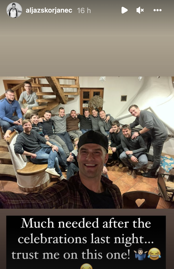 aljaž instagram story with friends