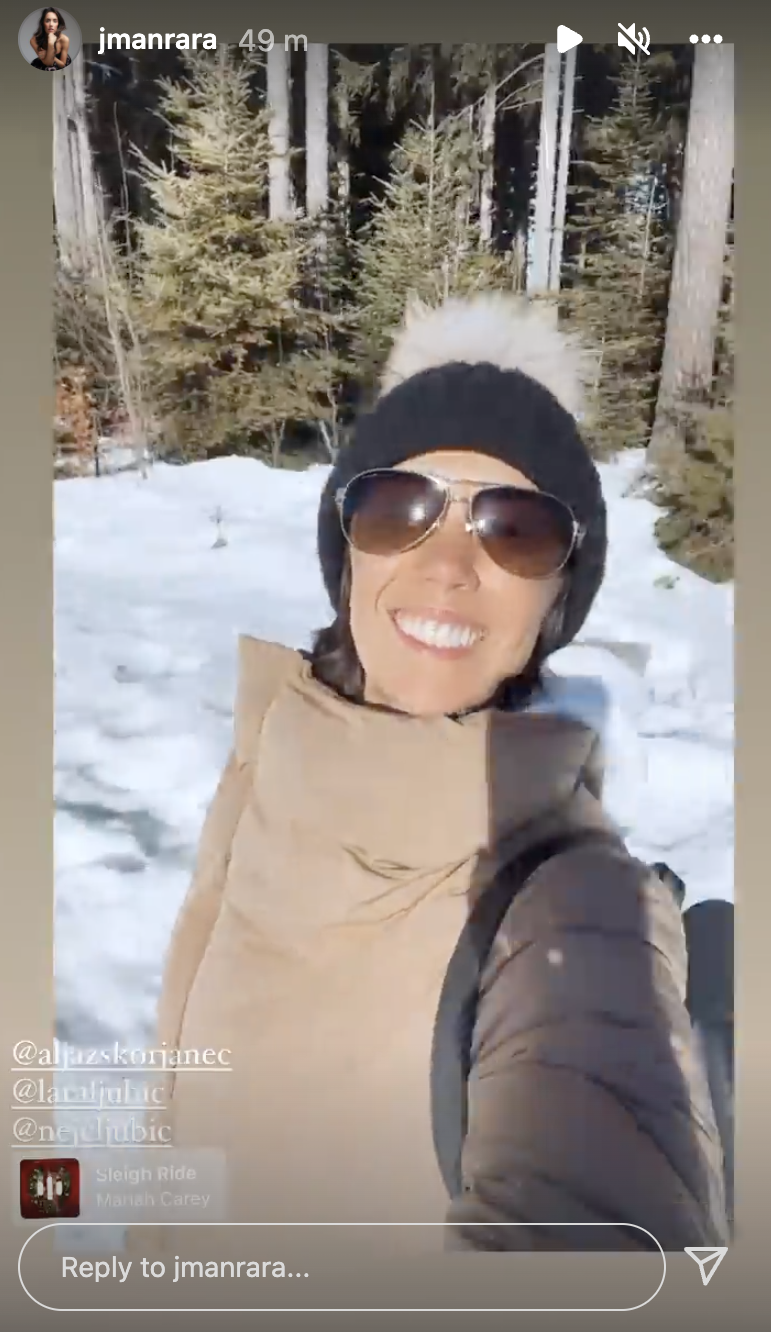 Aljaž's wife, janette manrara instagram story