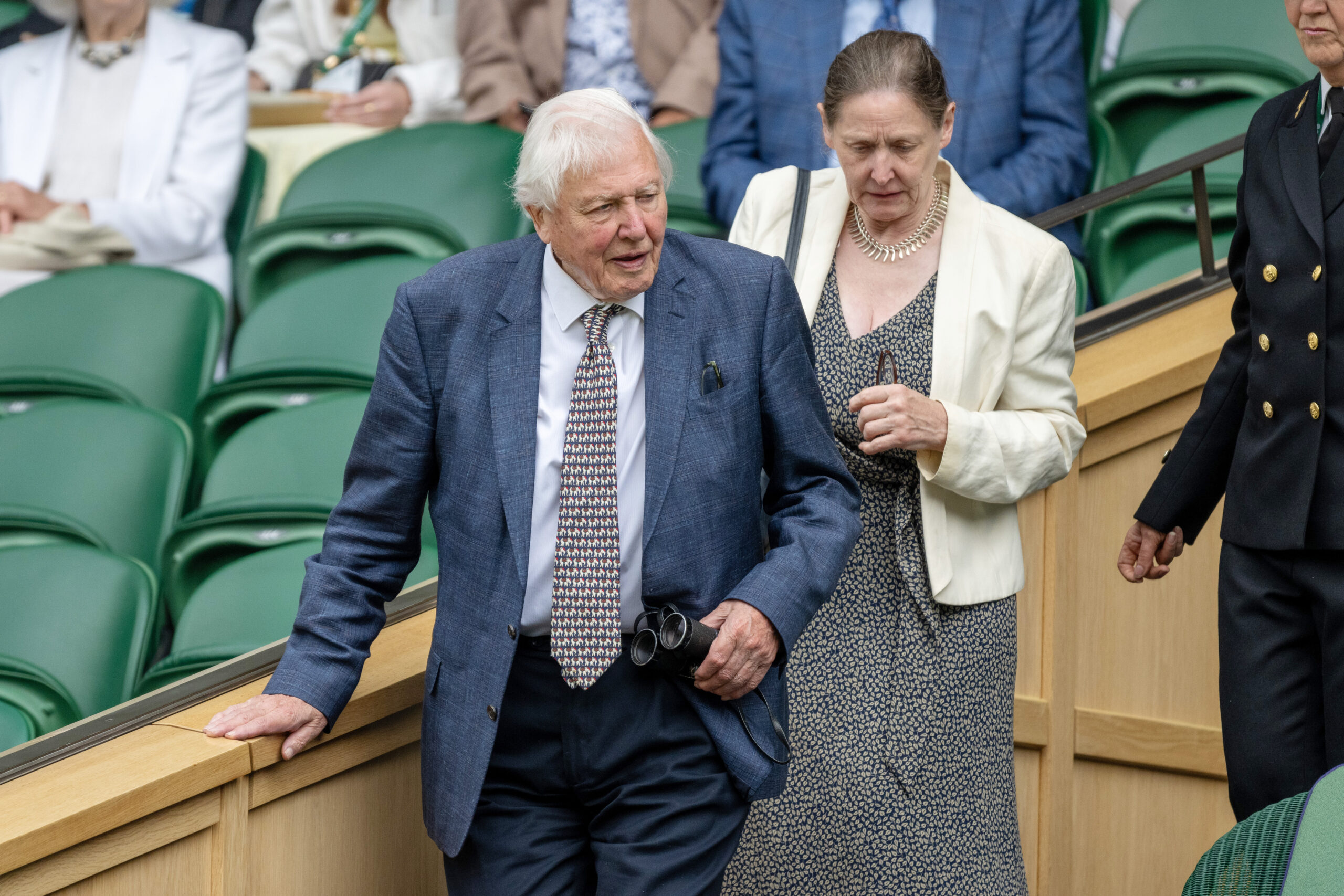 David Attenborough with daughter Susan at Wimbledon