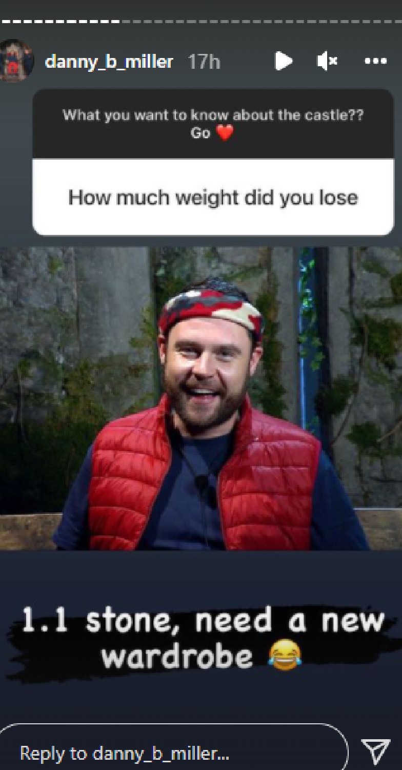 I'm A Celebrity star Danny Miller reveals weight loss