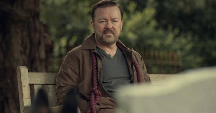Ricky Gervais pondering the meaning of life in Netflix hit After Life