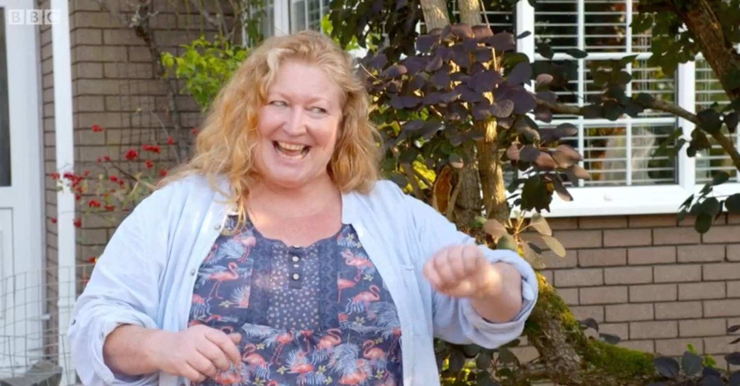 Charlie Dimmock presenting on Garden Rescue