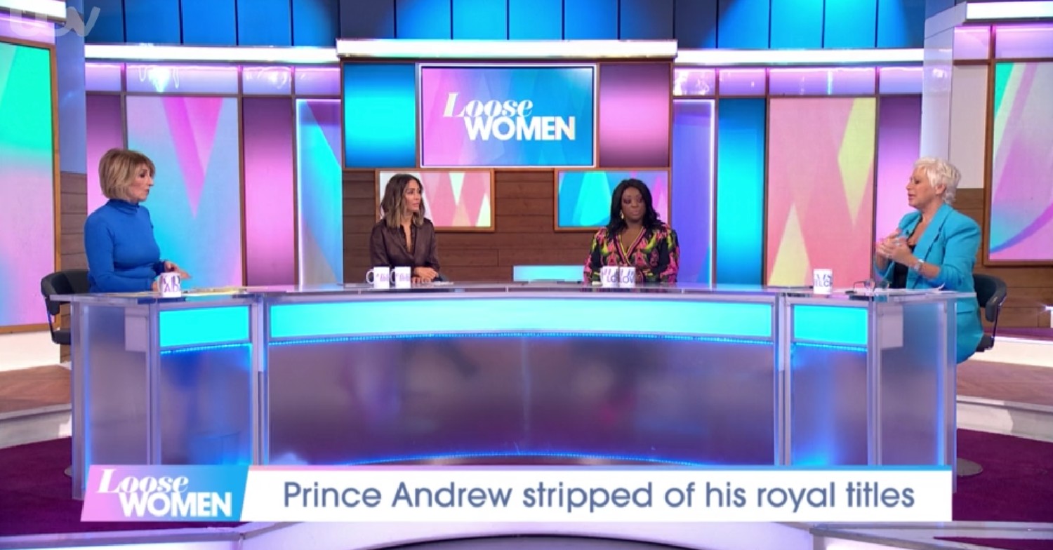 Denise Welch speaking to the panel on Loose Women