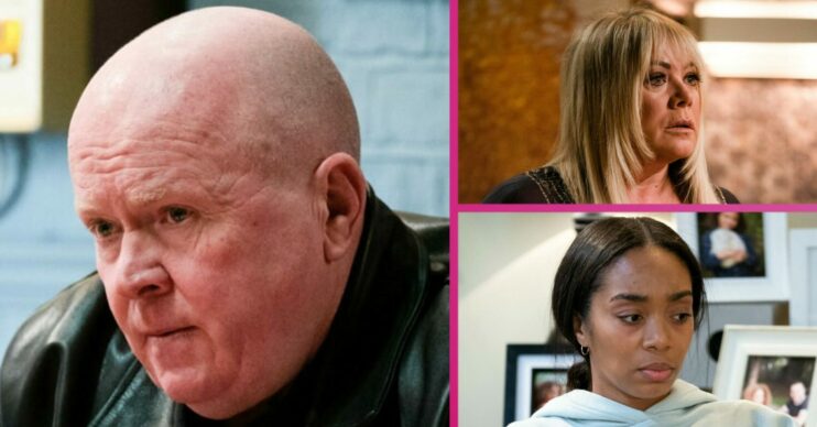 EastEnders Phil Sharon Chelsea all look worried week 4 first look comp