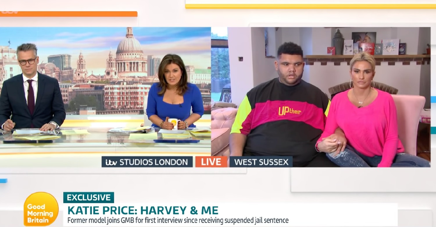 Katie Price with Harvey on Good Morning Britain