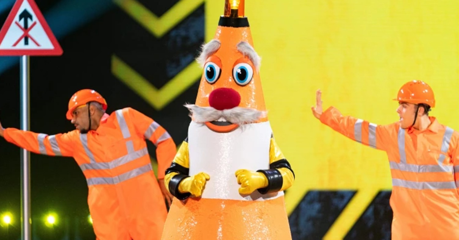 masked singer traffic cone