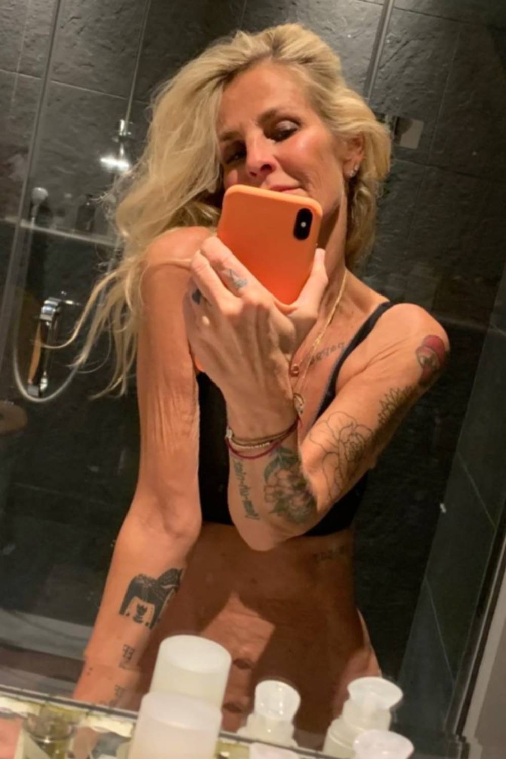 Ulrika Jonsson shows off tattoos