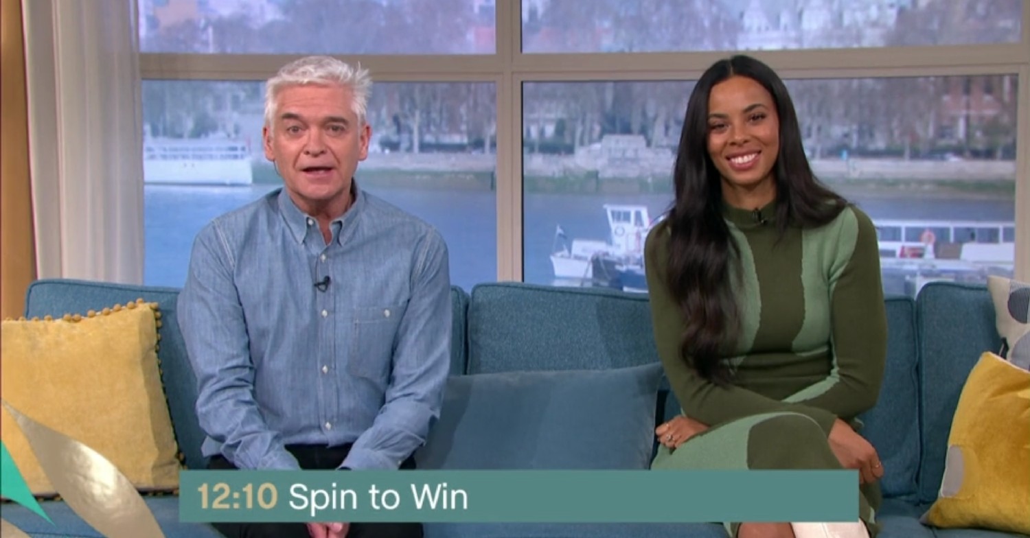 phillip schofield makes joke during this morning spin to win