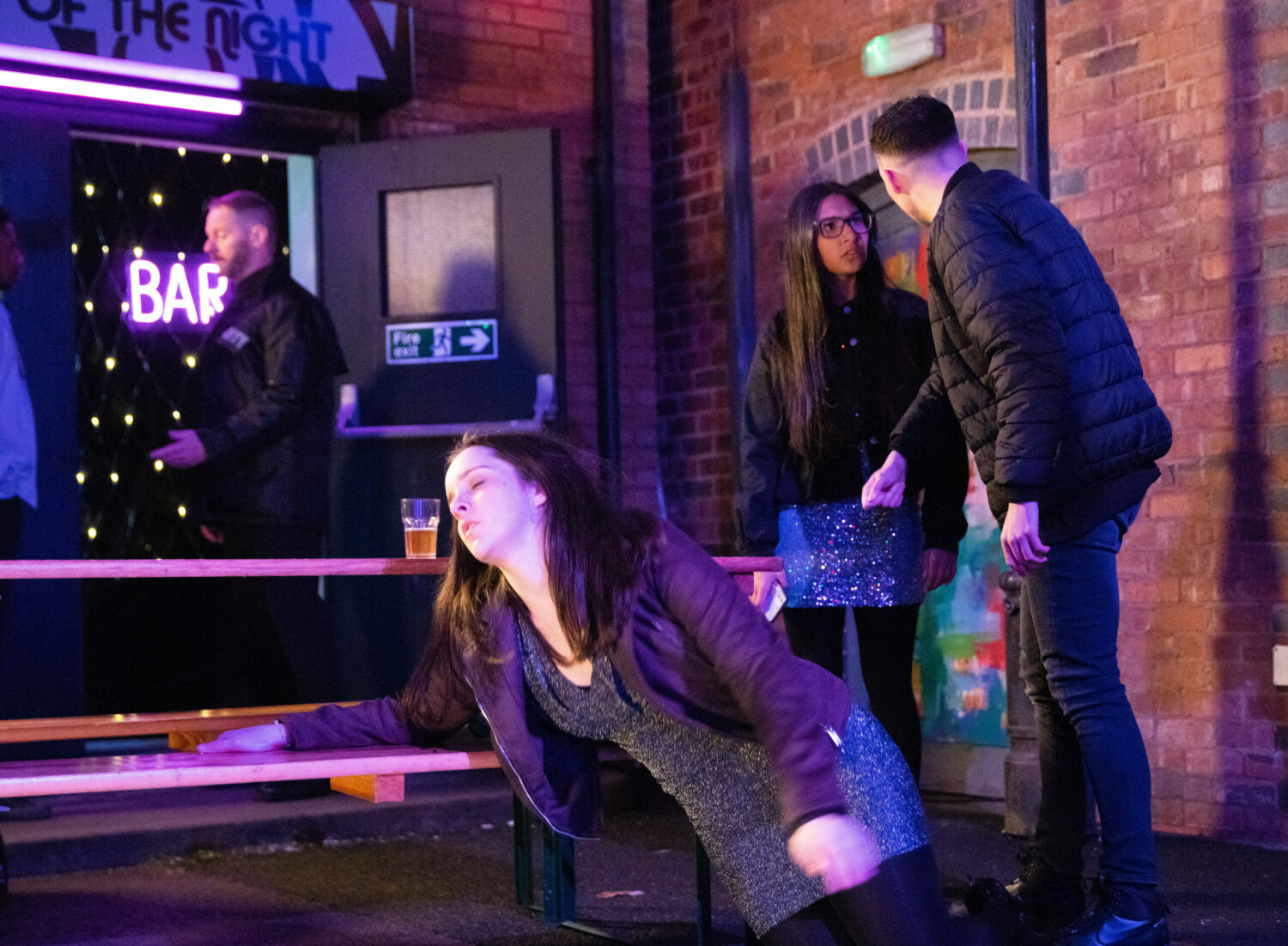 Coronation Street 14 Feb Amy becomes woozy and collapses as Jacob yells at Asha to call an ambulance