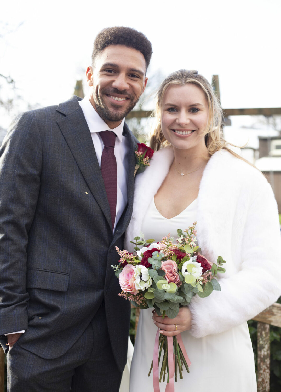 Emmerdale Feb 14 Dawn and Billy leave the church married as confetti is thrown