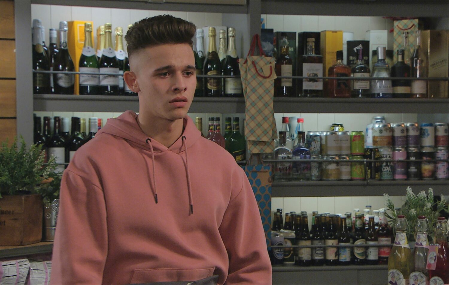 Emmerdale Jacob looking worried