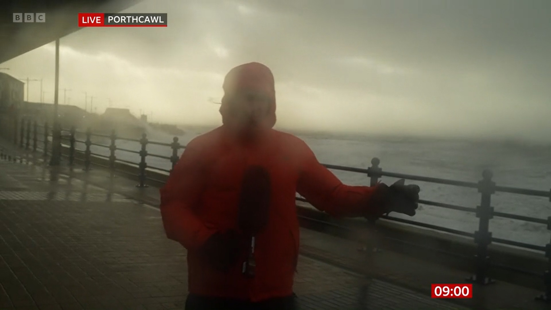 BBC Breakfast reports on Storm Eunice in the UK today