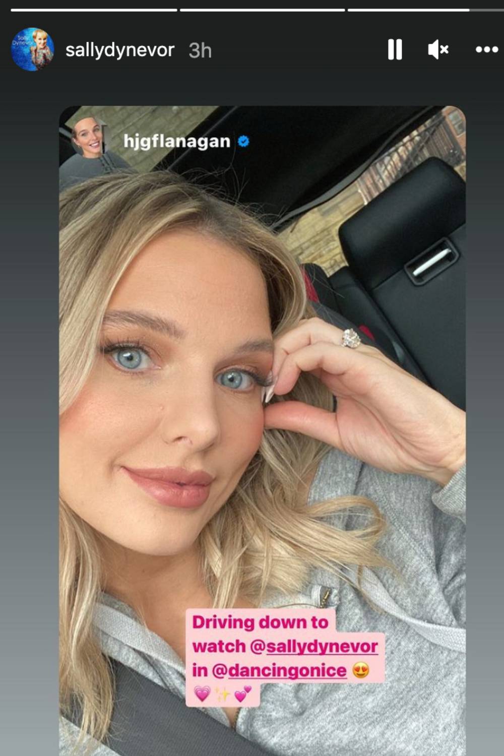 On her way to see Sally Dynevor in Dancing On Ice 