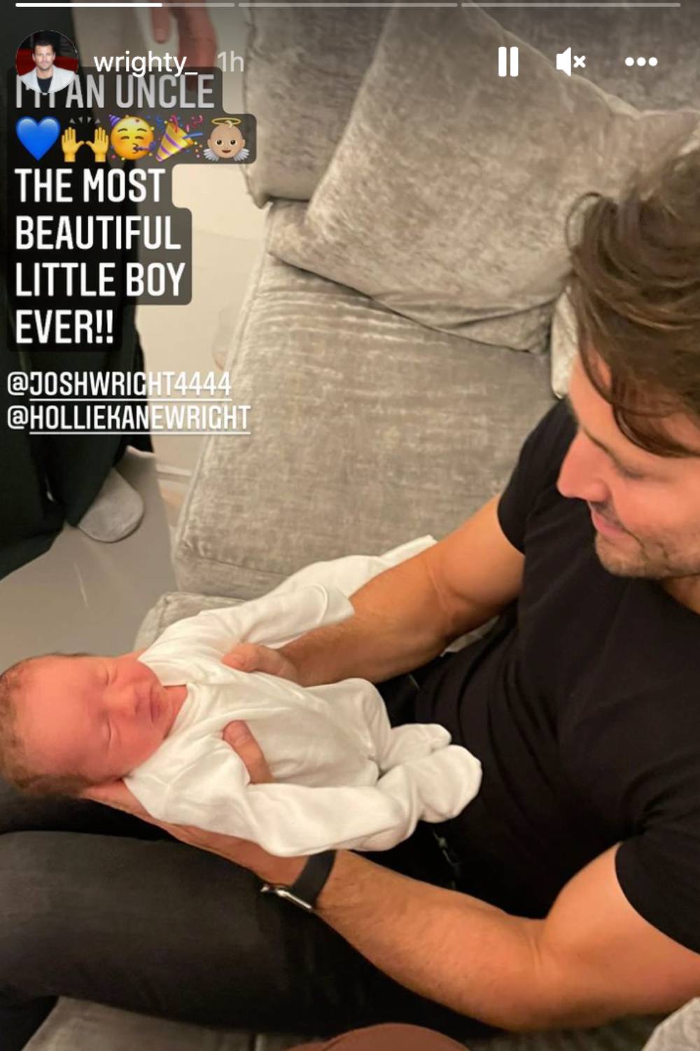 Mark also posted about his nephew on Instagram Stories