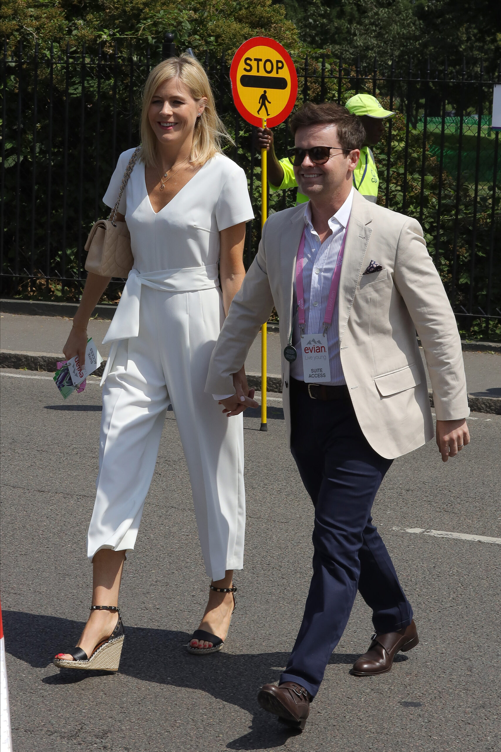 Declan Donnelly and his wife holding hands