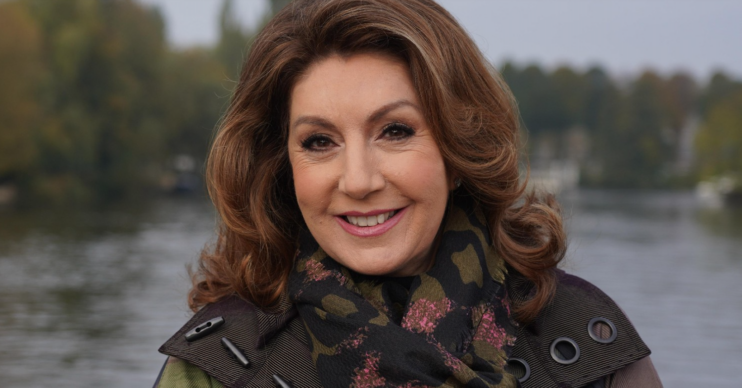 Jane McDonald smiles to the camera as she presents her new series on Yorkshire on Channel 5