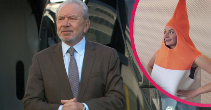 Lord Alan Sugar and contestant Brittany during a task on The Apprentice