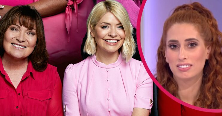 ITV Lorraine Holly Willoughby and Stacey Solomon in IWD pic