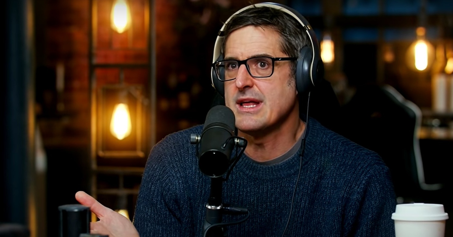 Louis Theroux on a podcast