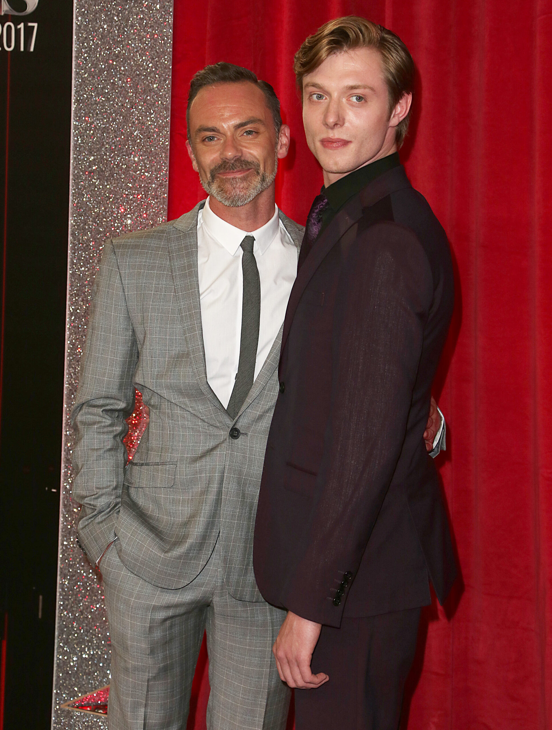 Daniel Brocklebank and Rob Mallard together on the red carpet after announcing their relationship