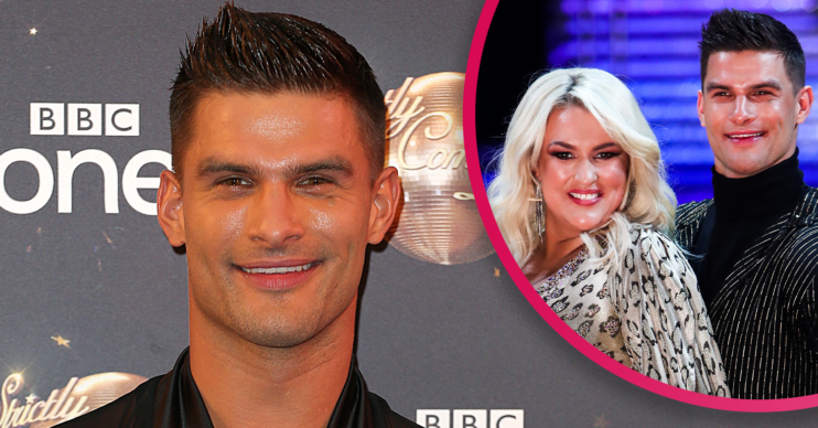 Strictly star Aljaz smiling
