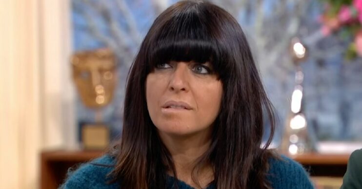 Claudia Winkleman looking confused on This Morning