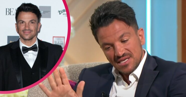 Peter Andre looking sad on Lorraine