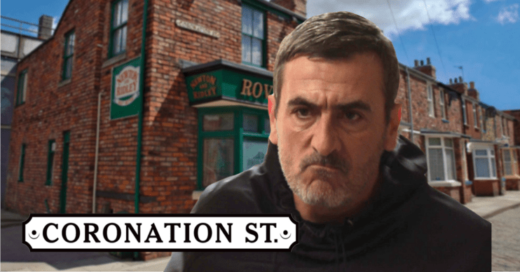 Peter Barlow on a Coronation Street background