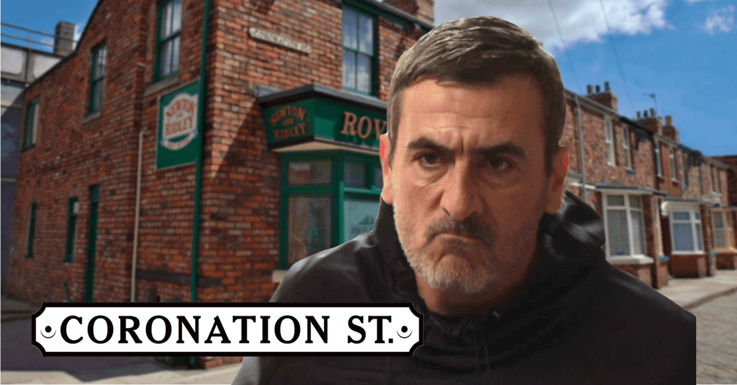 Peter Barlow on a Coronation Street background