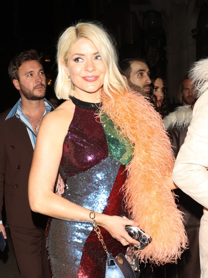 Holly Willoughby on a night out in sequins