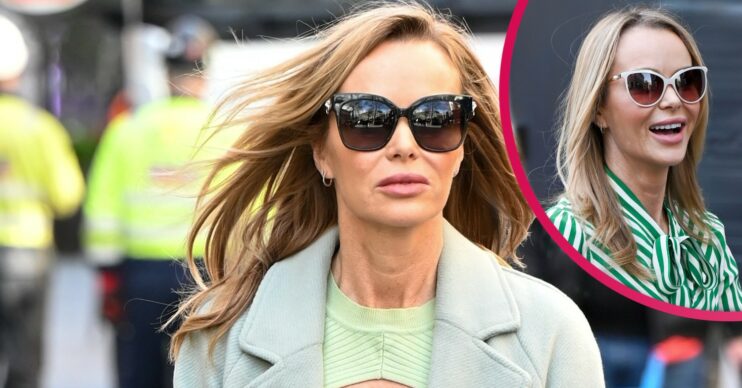 Amanda Holden smiles during outing