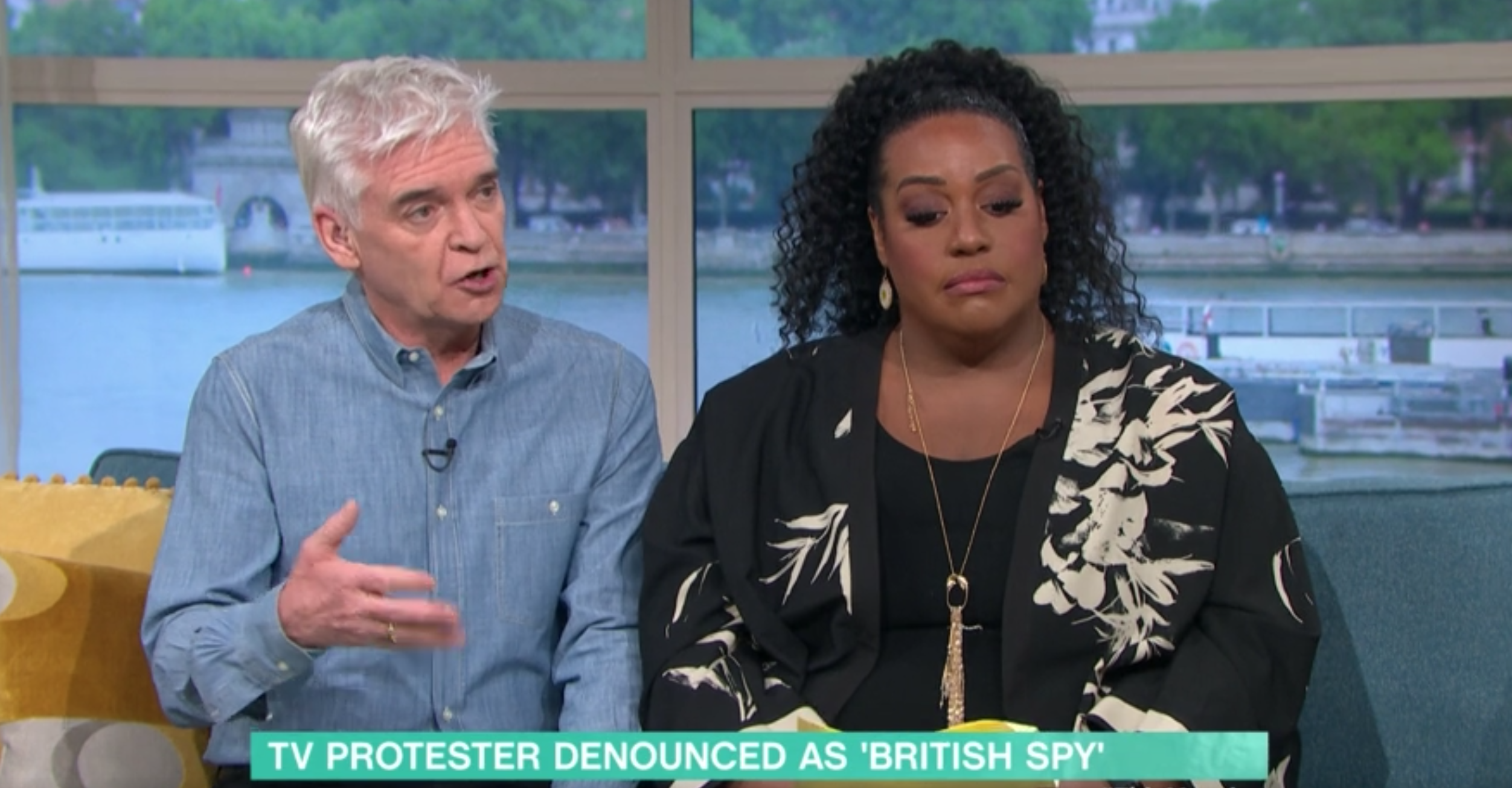 Alison and Phil sitting together on This Morning