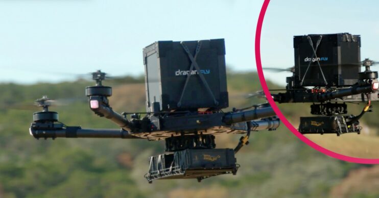 A drone being sent to Ukraine