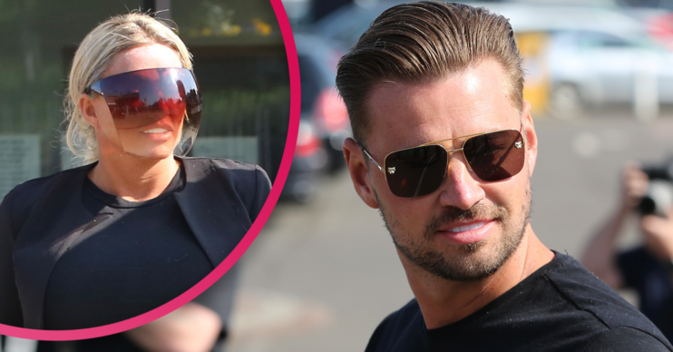KATIE PRICE and Carl Woods leave court wearing sunglasses