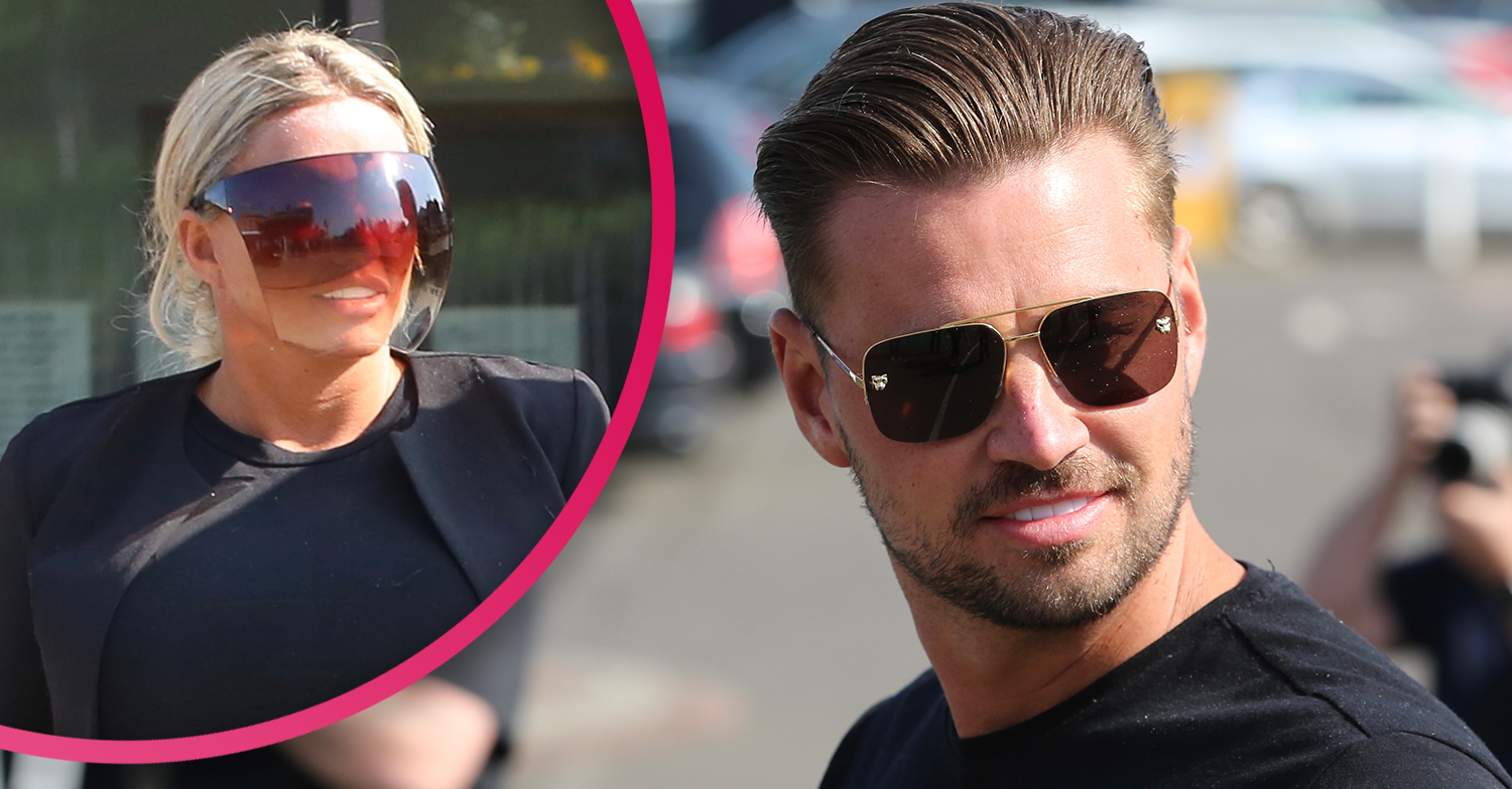 KATIE PRICE and Carl Woods leave court wearing sunglasses