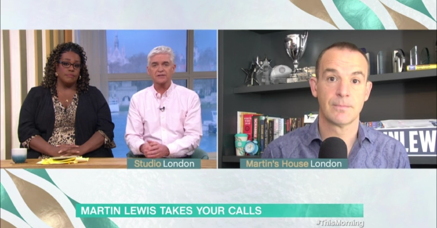 Alison Hammond and Phillip Schofield speaking to Martin Lewis on video-call on This Morning 