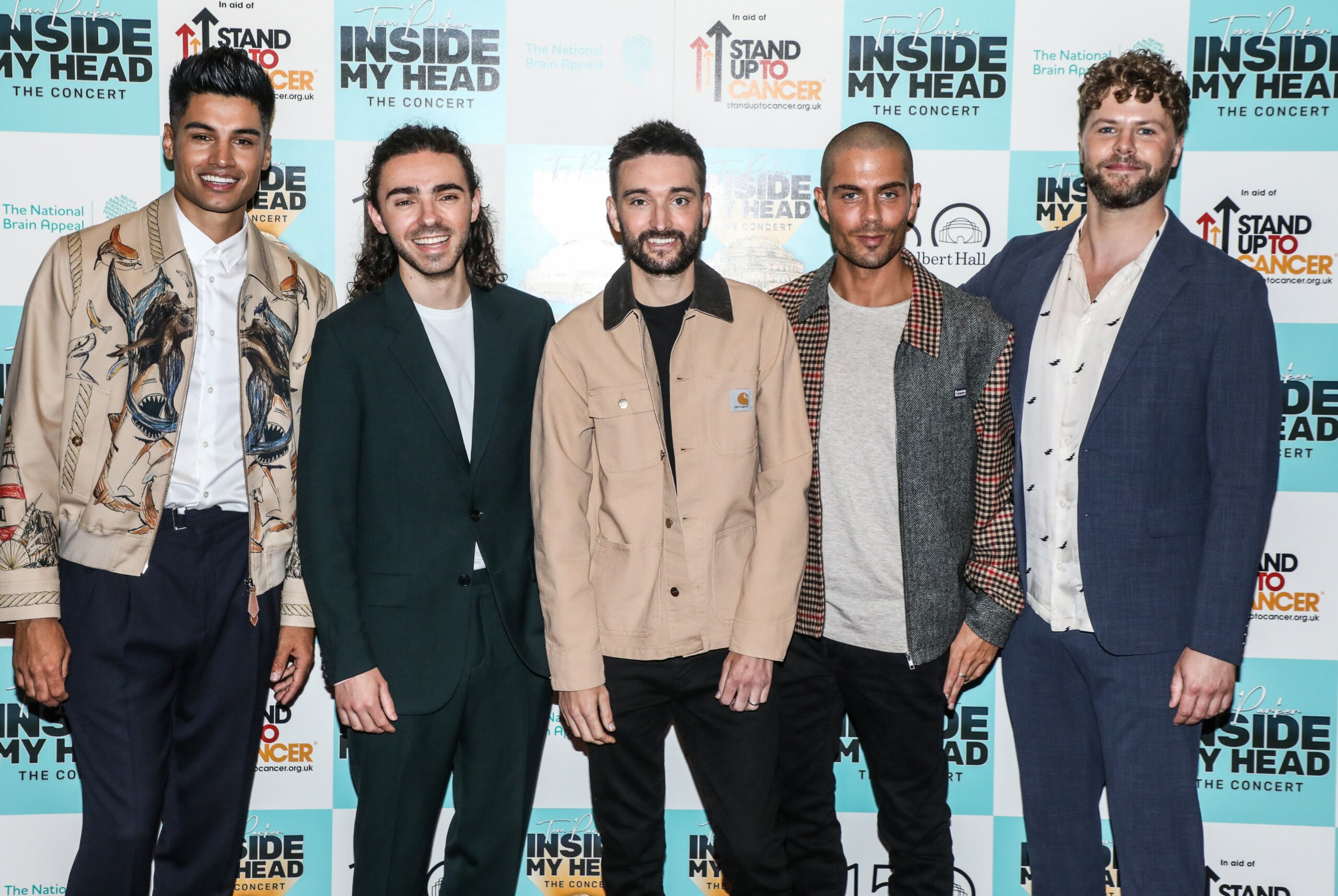 Tom Parker with The Wanted bandmates