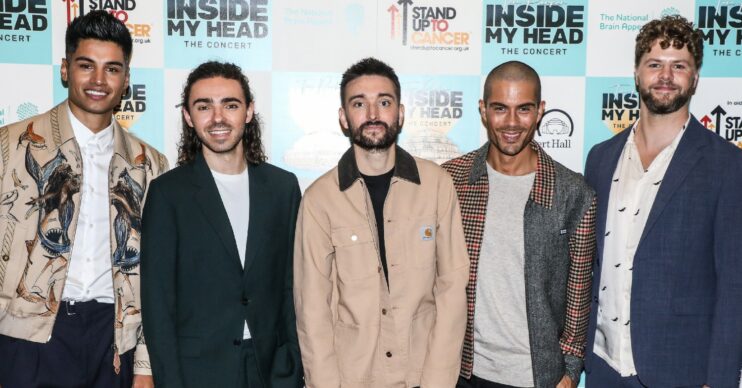 Tom Parker with his The Wanted bandmates